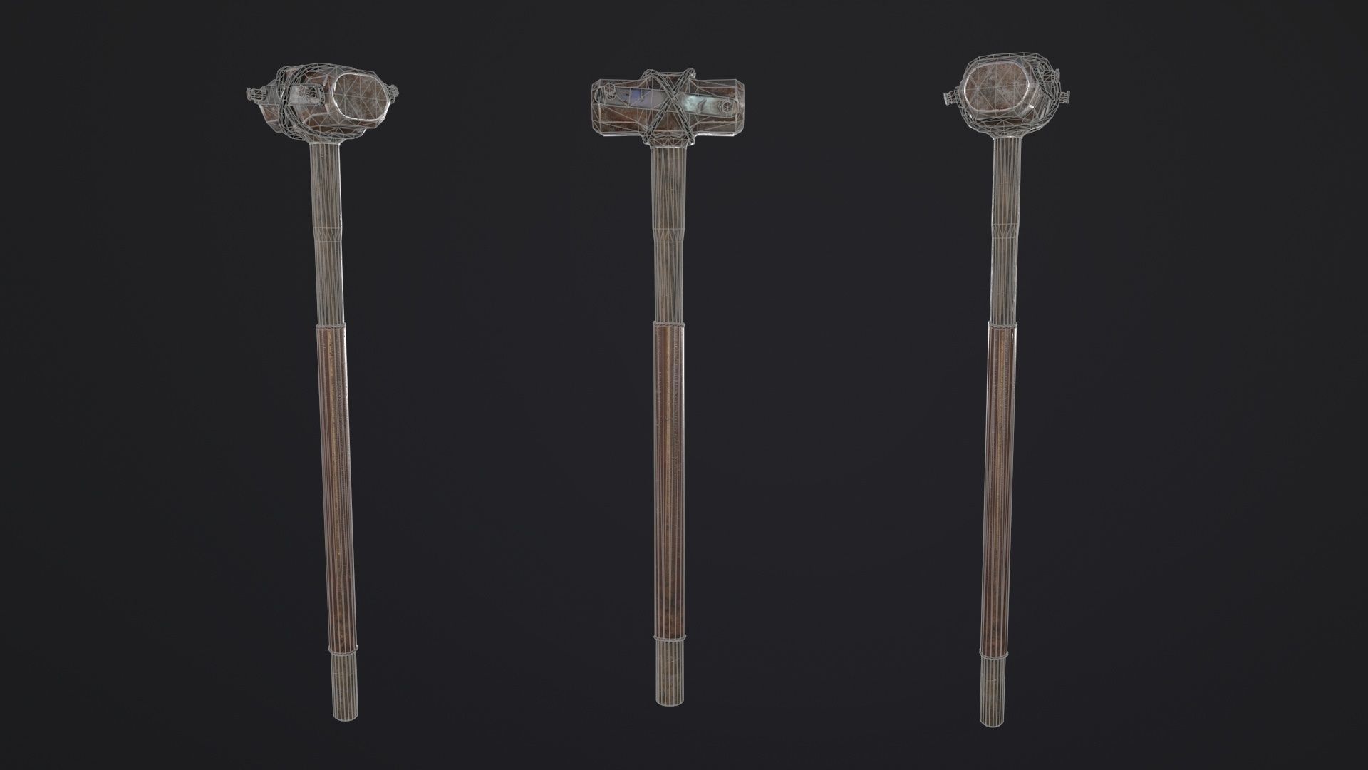 Sledge Hammer PBR Low-poly 3D model_6