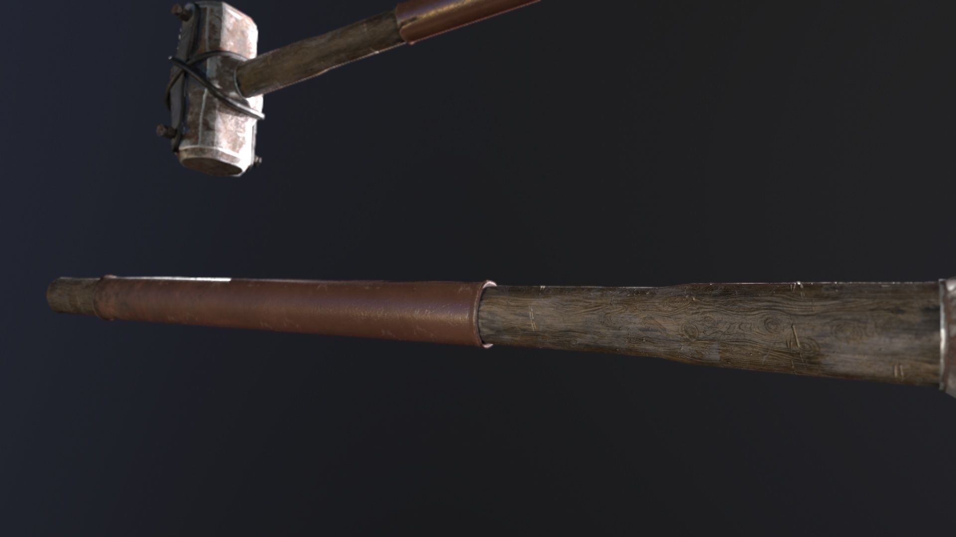 Sledge Hammer PBR Low-poly 3D model_5