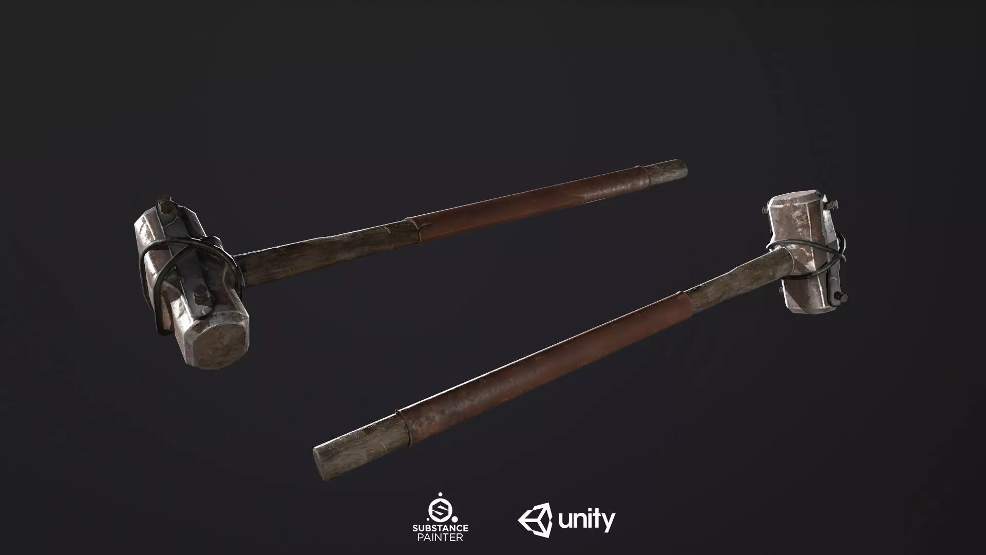 Sledge Hammer PBR Low-poly 3D model_0