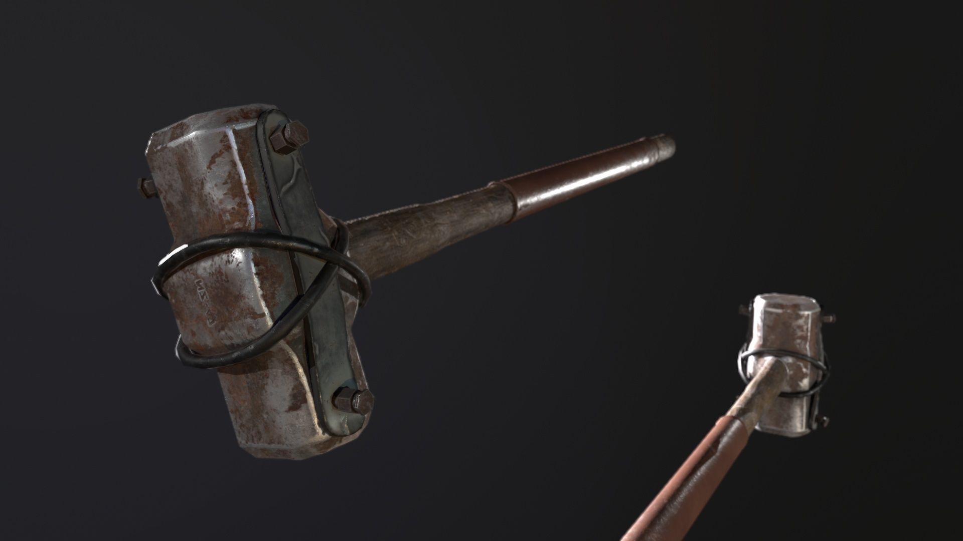 Sledge Hammer PBR Low-poly 3D model_4