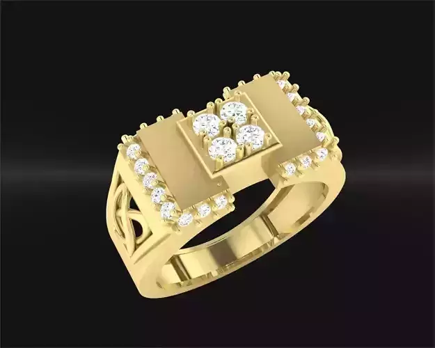 gents ring with stones b-17