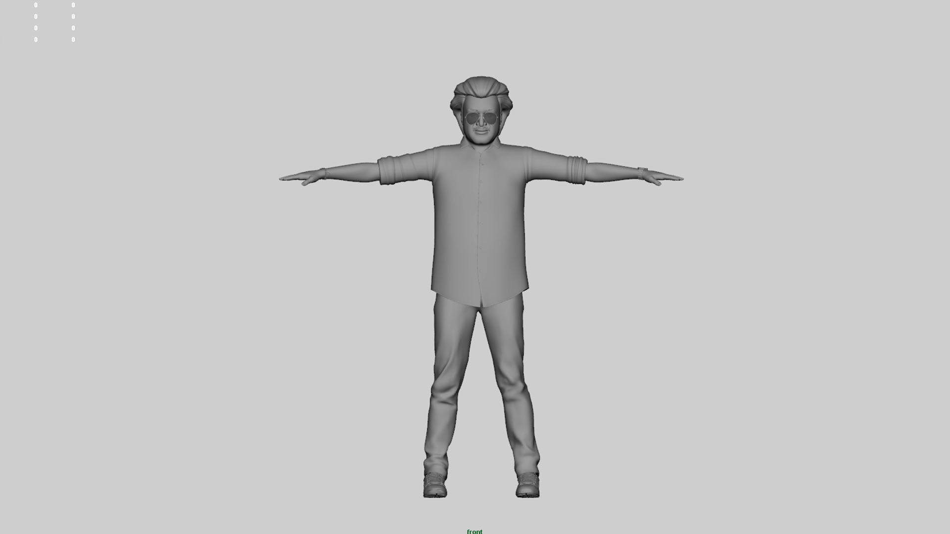 super star actor rajini kanth 3D model_2
