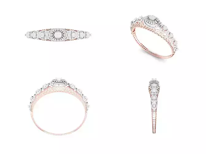 Rose Gold Diamond Woman Bracelet 3D Print Model