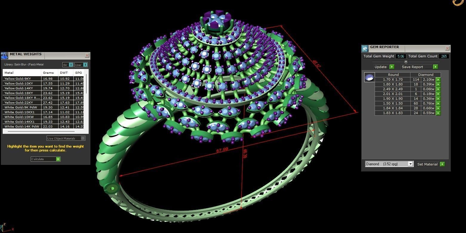 Rose Gold Diamond Woman Bracelet 3D Print Model 3D print model_1