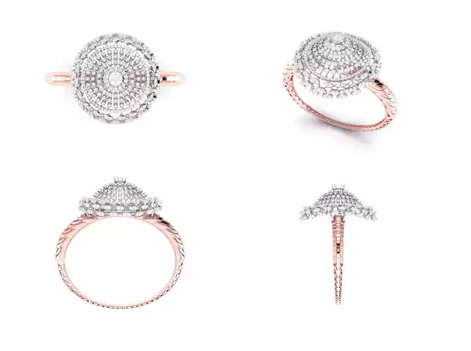 Rose Gold Diamond Woman Bracelet 3D Print Model