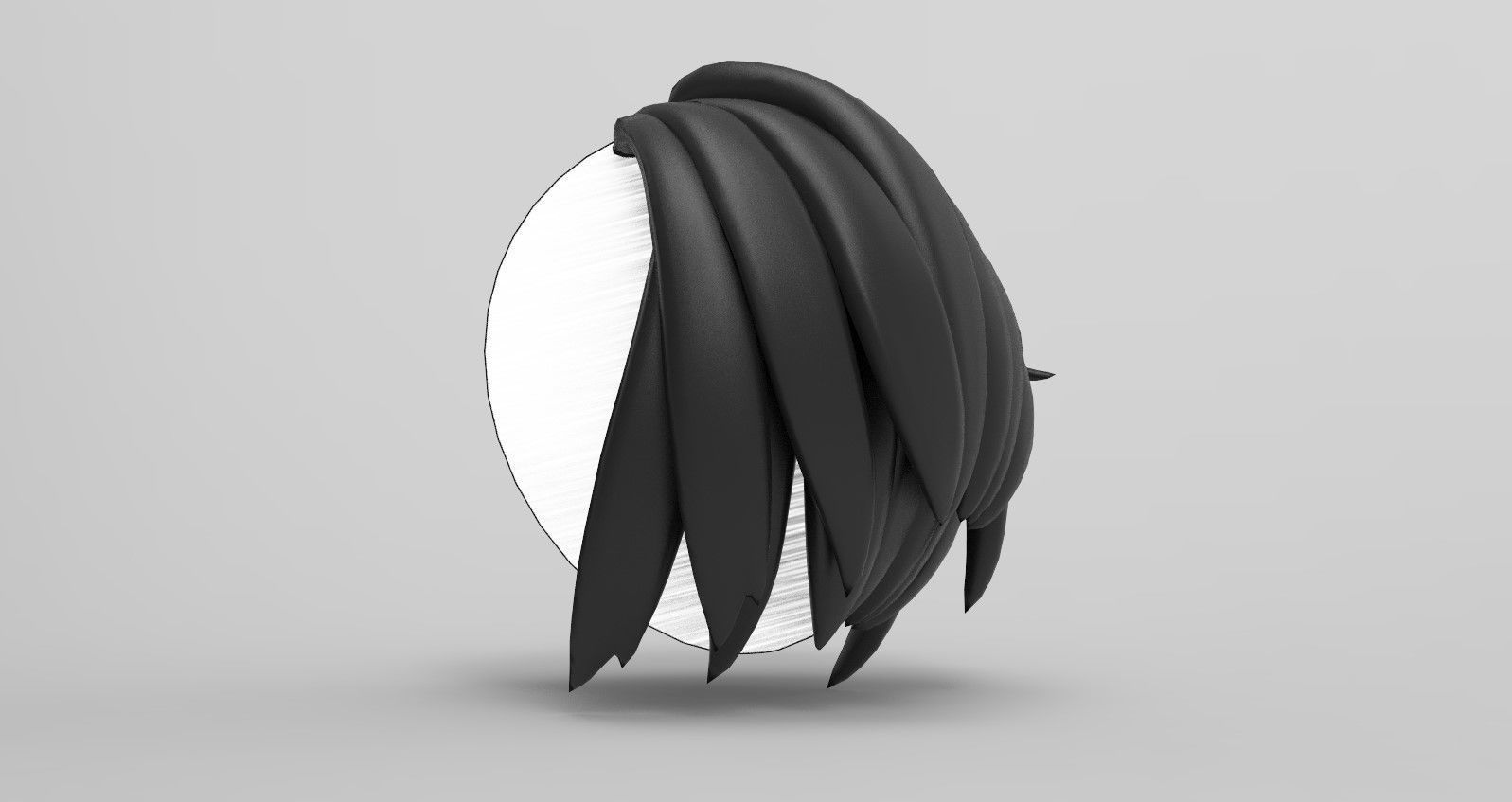 Hairstyle13 Low-poly 3D model_6