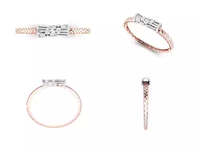 Rose Gold Diamond Woman Bracelet 3D Print Model