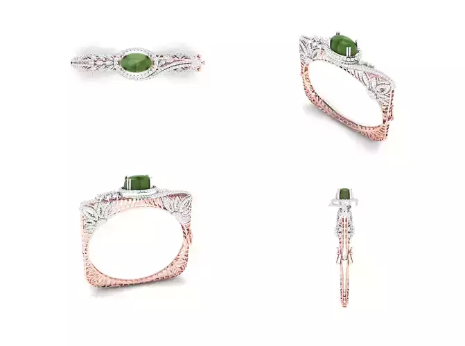 Rose Gold Diamond Woman Bracelet 3D Print Model