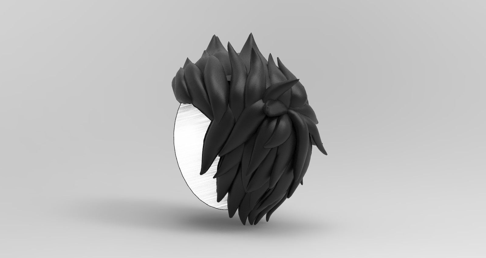 Hairstyle14 Low-poly 3D model_6