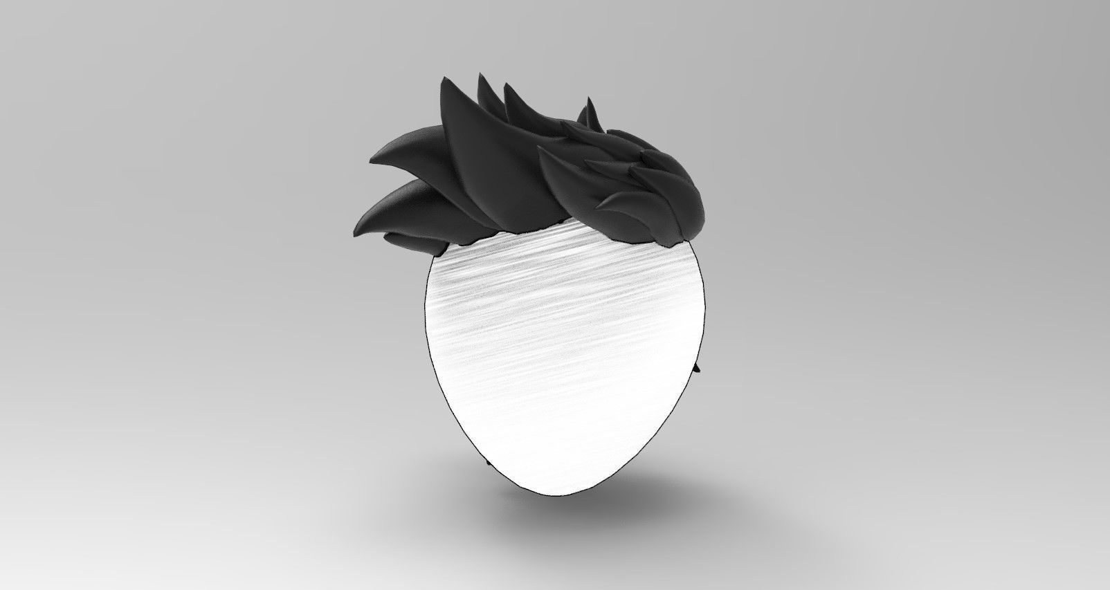 Hairstyle14 Low-poly 3D model_2