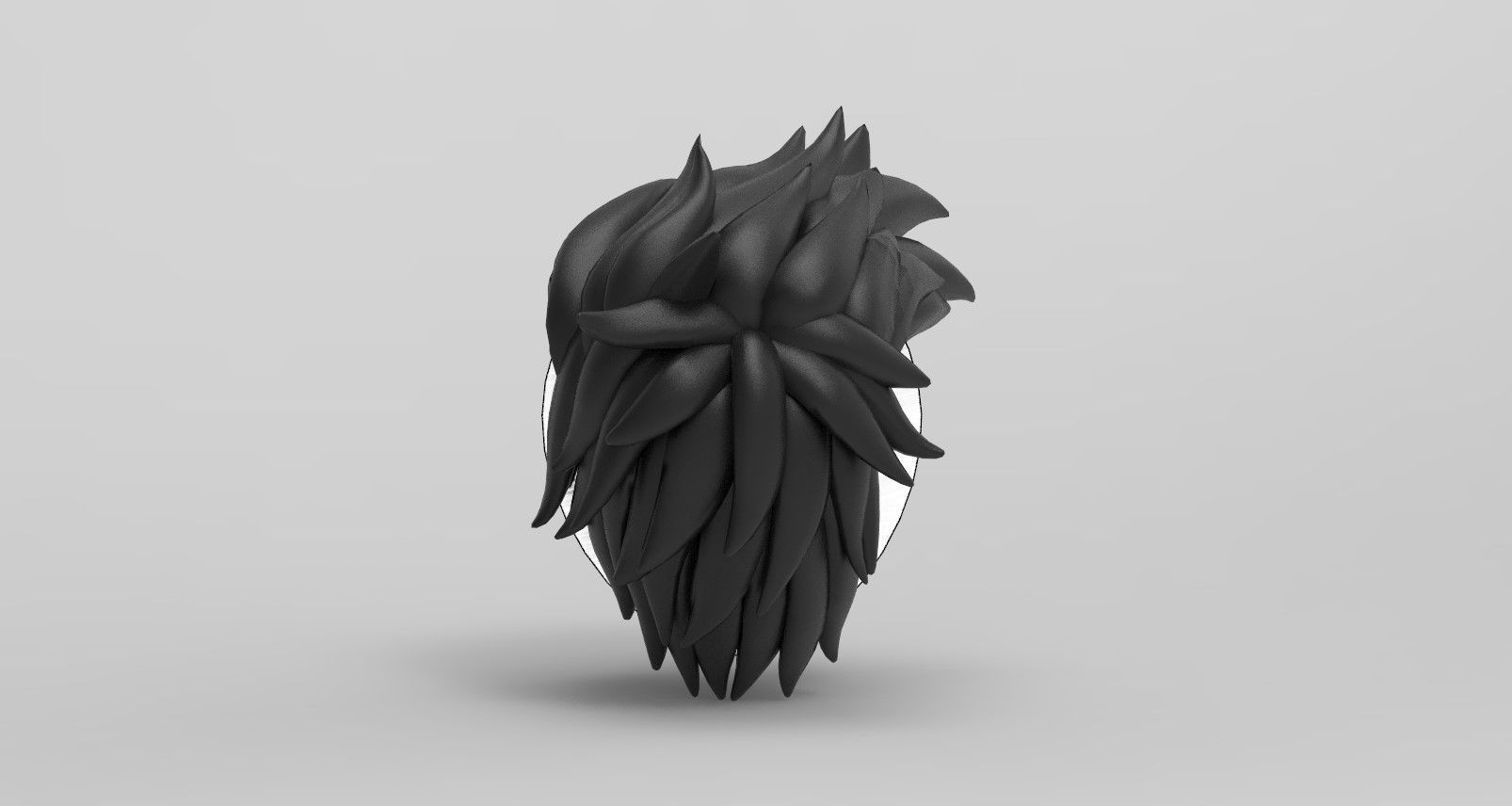 Hairstyle14 Low-poly 3D model_8