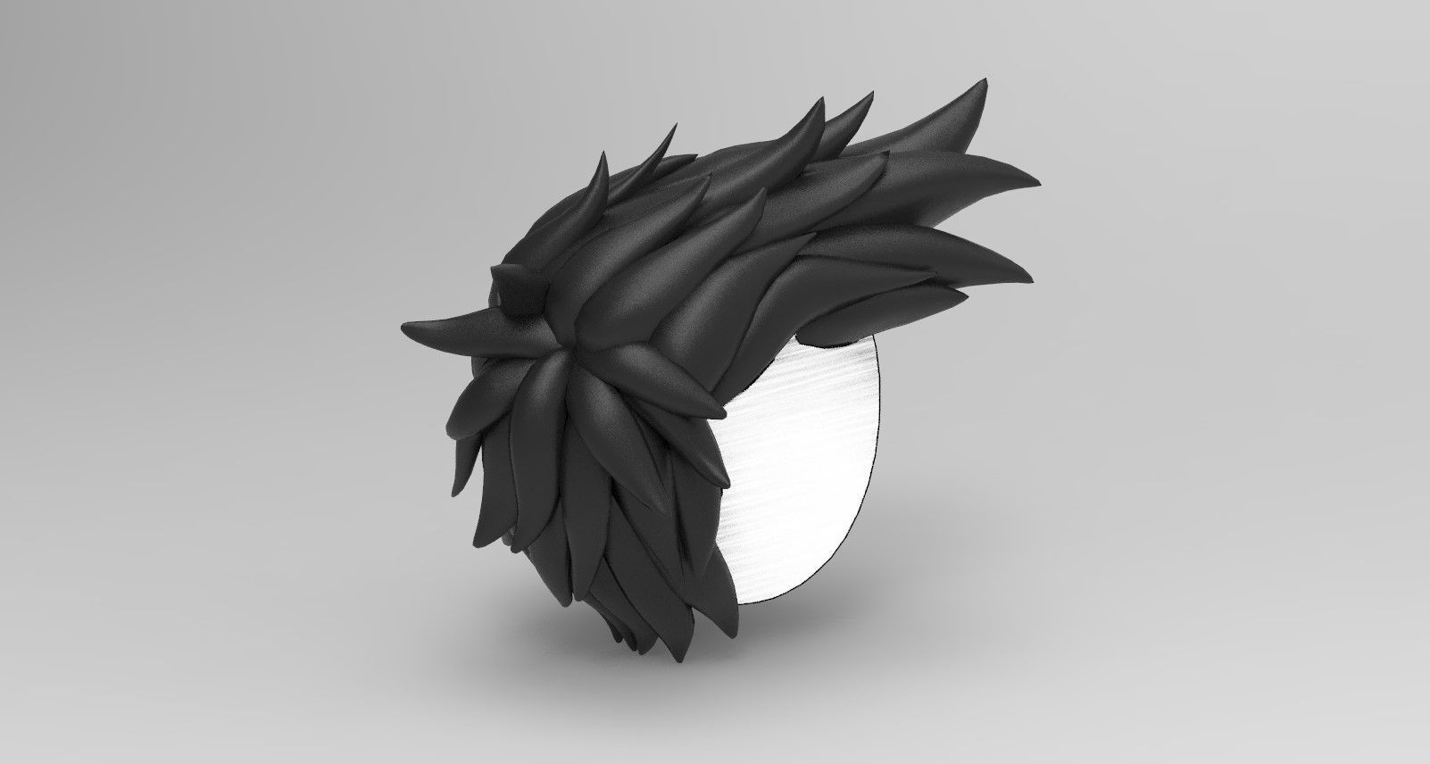 Hairstyle14 Low-poly 3D model_10