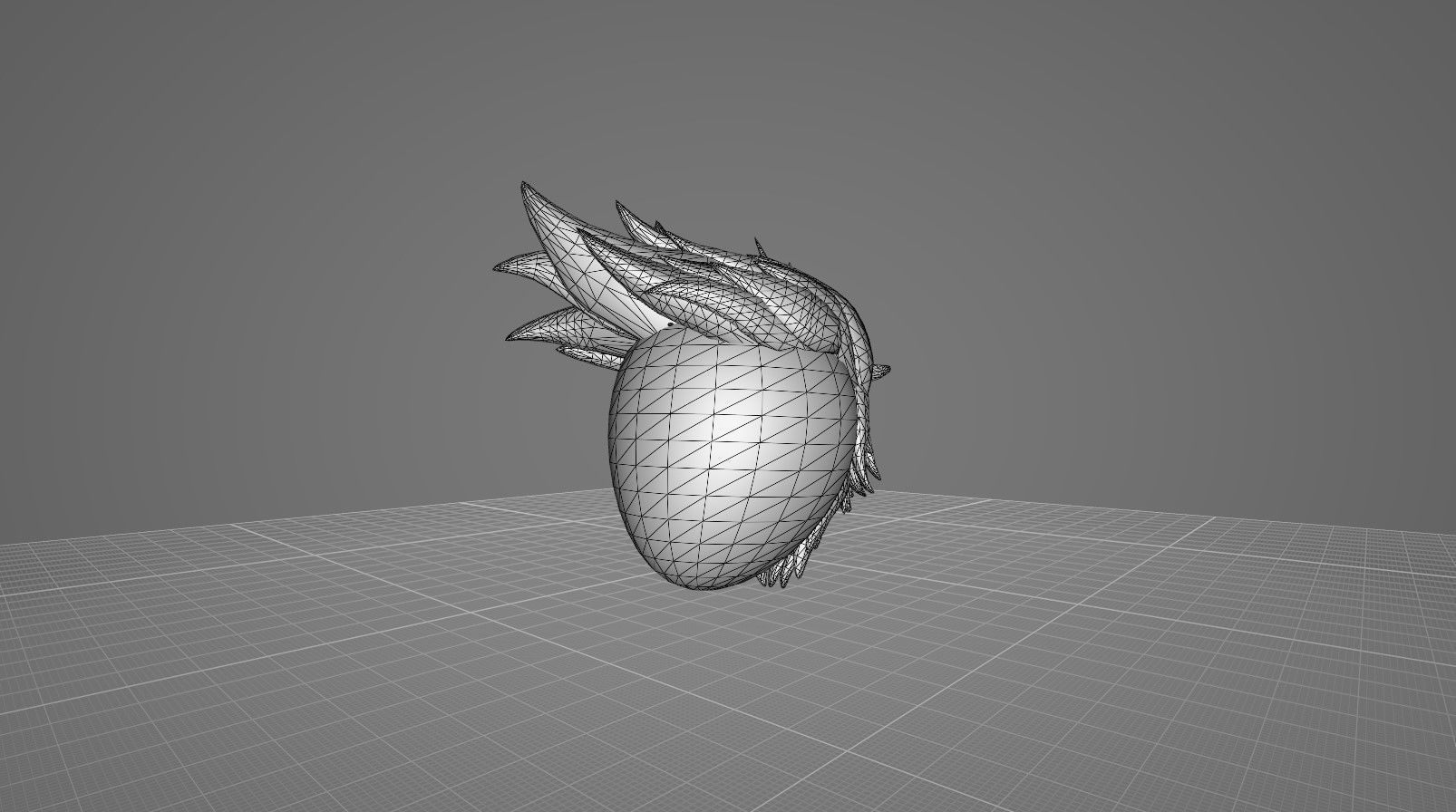 Hairstyle14 Low-poly 3D model_1