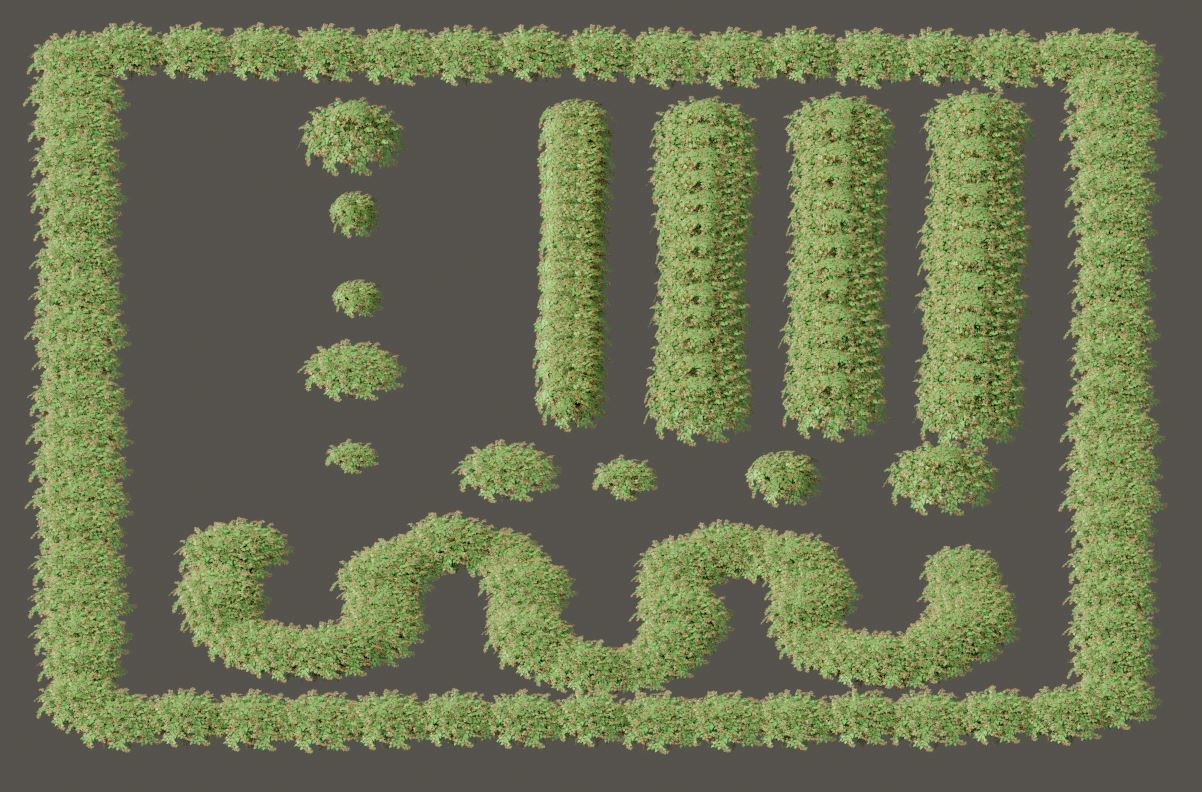 Low-Poly Rasberry Bushes and Hedges Low-poly 3D model_17