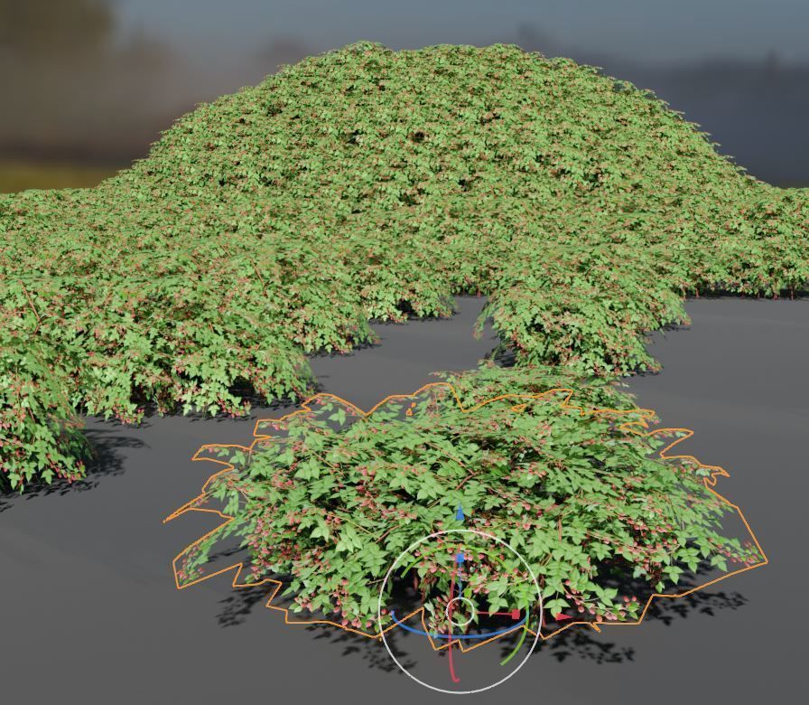 Low-Poly Rasberry Bushes and Hedges Low-poly 3D model_5