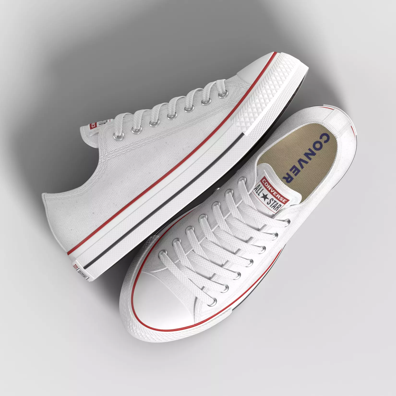 Chuck Taylor All Star Classic - Converse Shoes - Optical White Low-poly 3D model_0