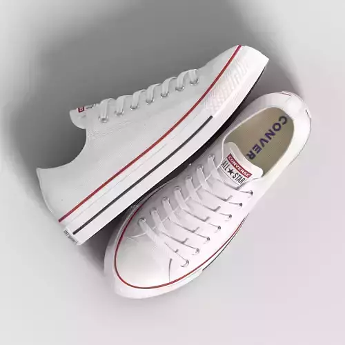 Chuck Taylor All Star Classic - Converse Shoes - Optical White Low-poly 3D model