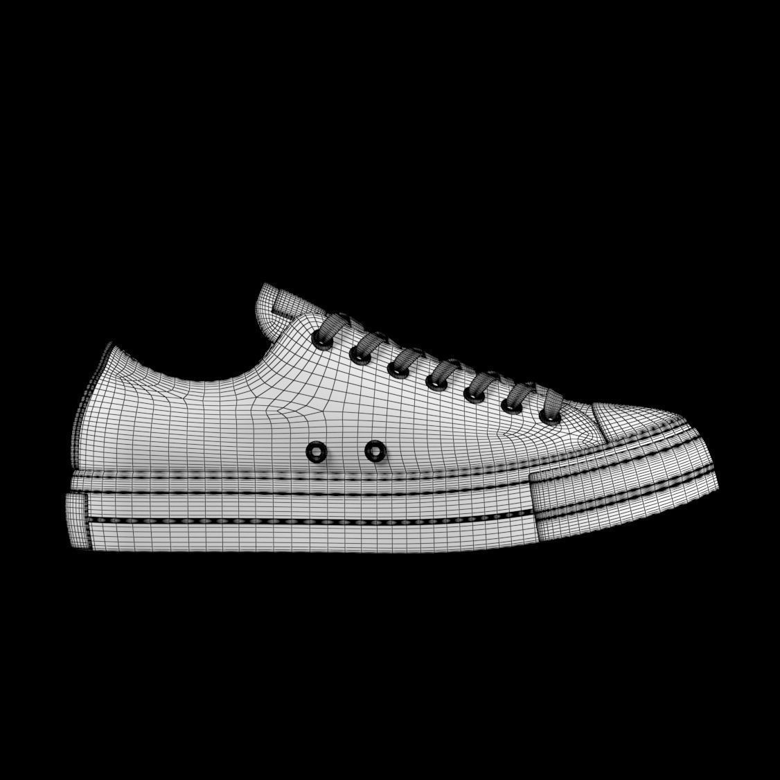 Chuck Taylor All Star Classic - Converse Shoes - Optical White Low-poly 3D model_11