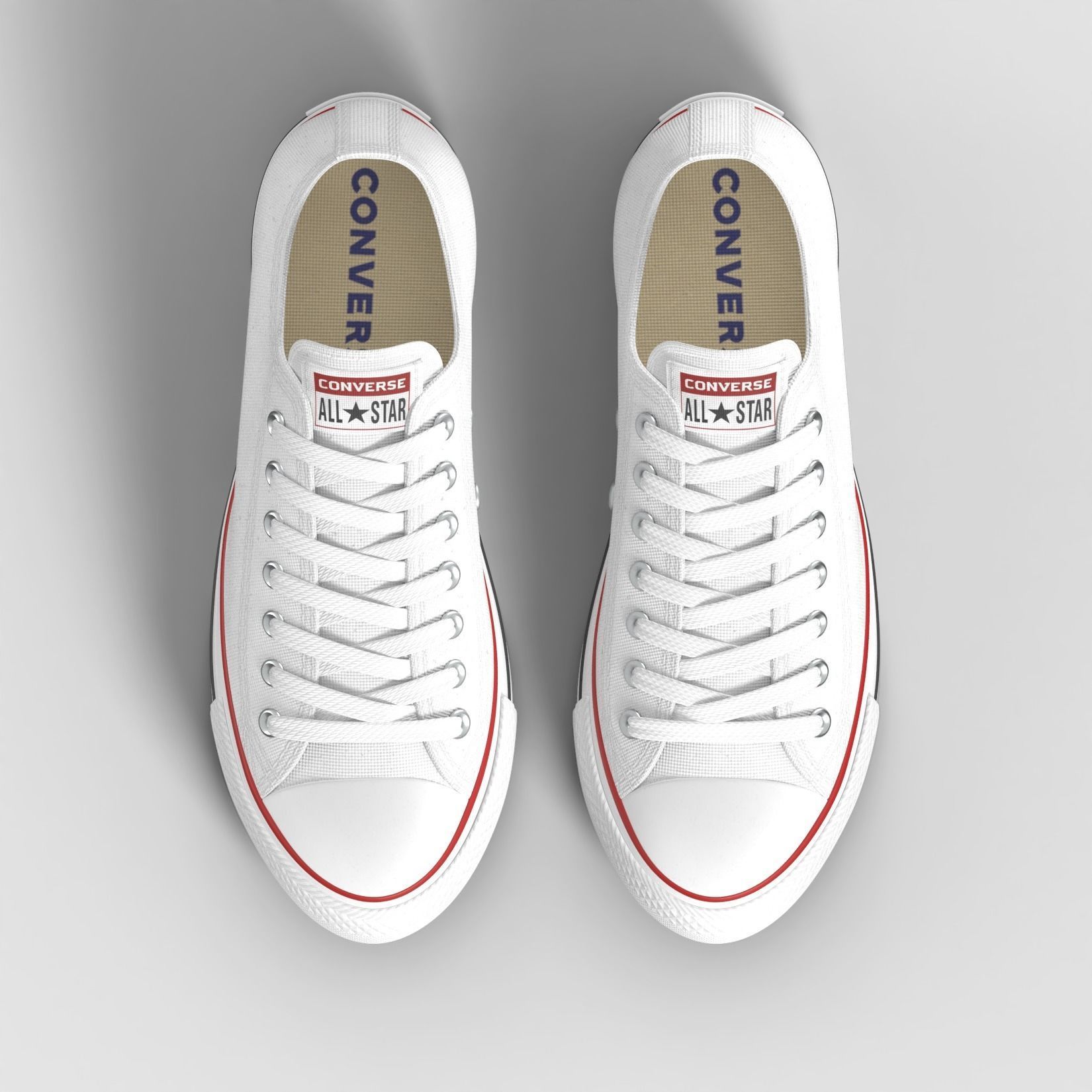 Chuck Taylor All Star Classic - Converse Shoes - Optical White Low-poly 3D model_4