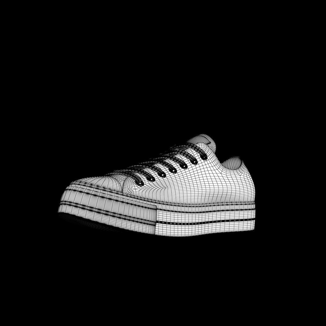 Chuck Taylor All Star Classic - Converse Shoes - Optical White Low-poly 3D model_13