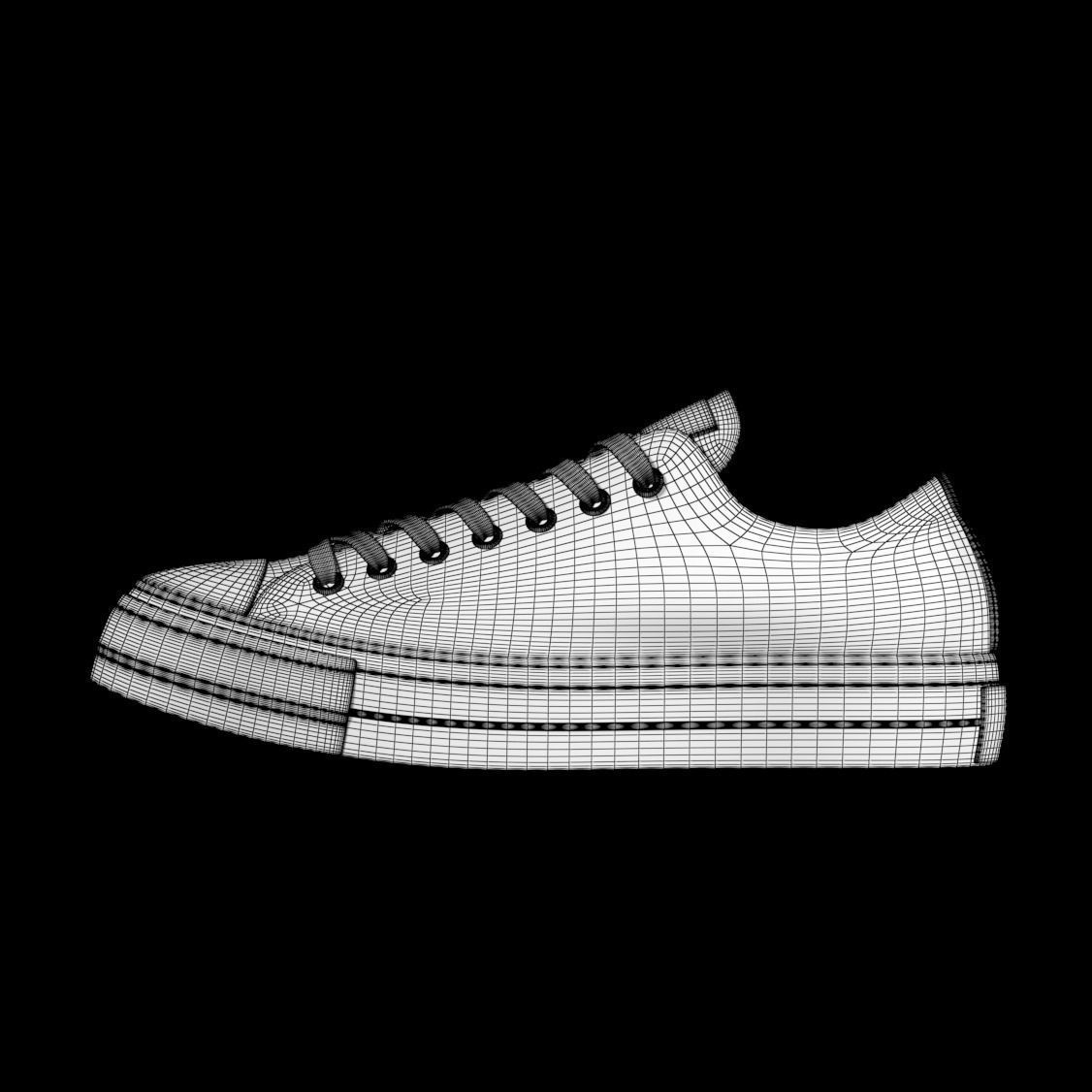 Chuck Taylor All Star Classic - Converse Shoes - Optical White Low-poly 3D model_10