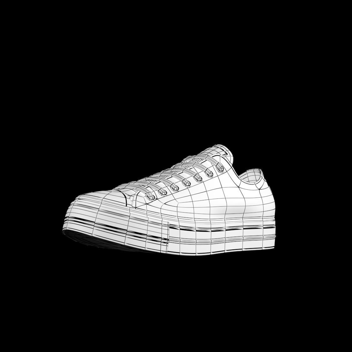 Chuck Taylor All Star Classic - Converse Shoes - Optical White Low-poly 3D model_14