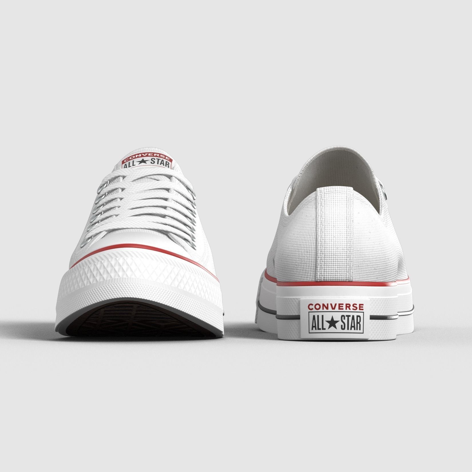 Chuck Taylor All Star Classic - Converse Shoes - Optical White Low-poly 3D model_5