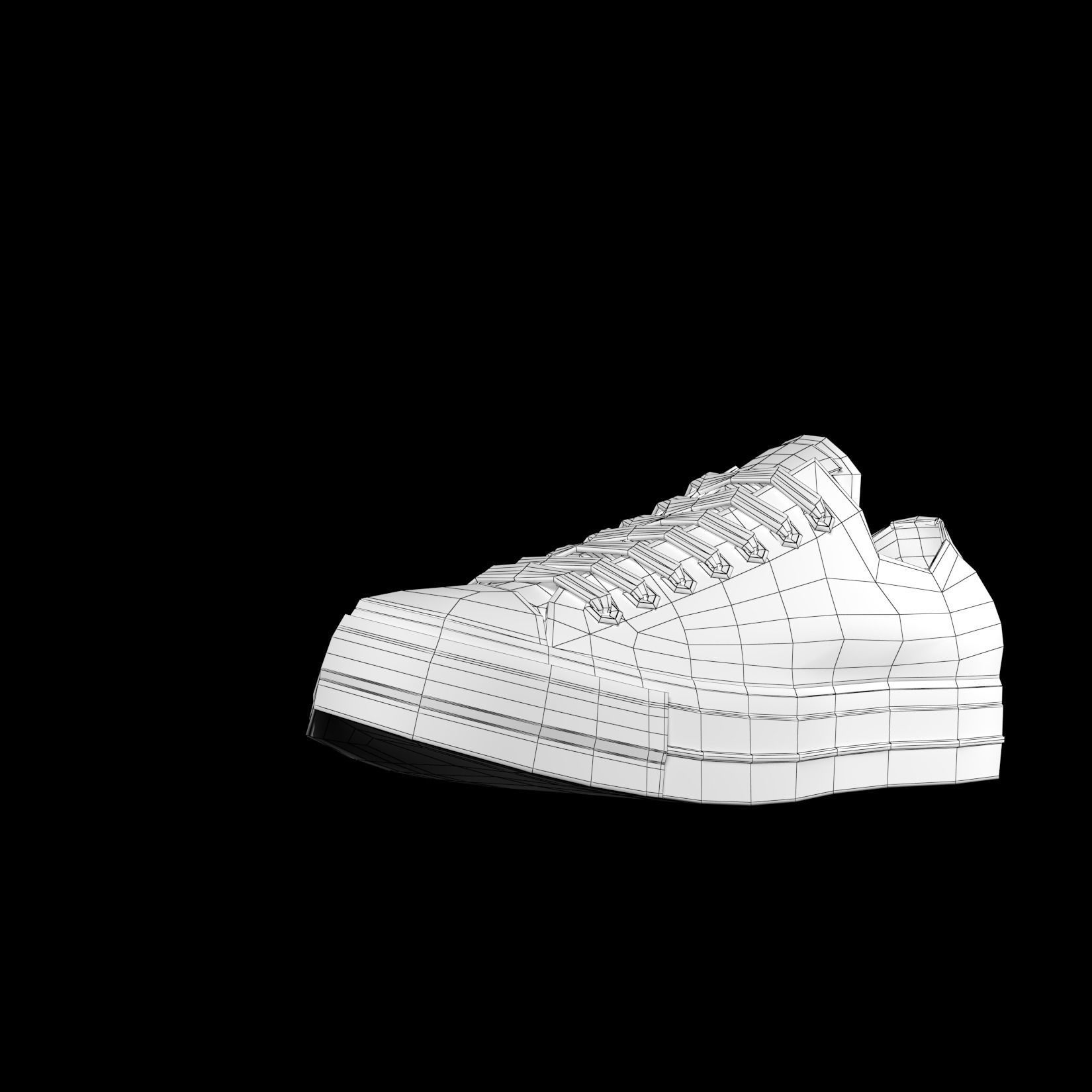 Chuck Taylor All Star Classic - Converse Shoes - Optical White Low-poly 3D model_15