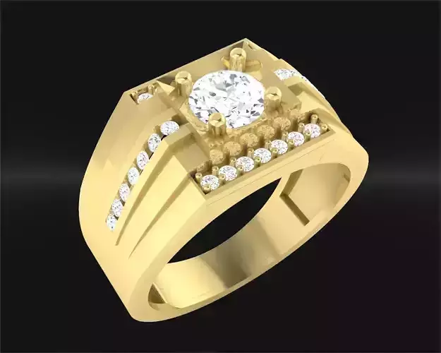 gents ring with centre stone b-18