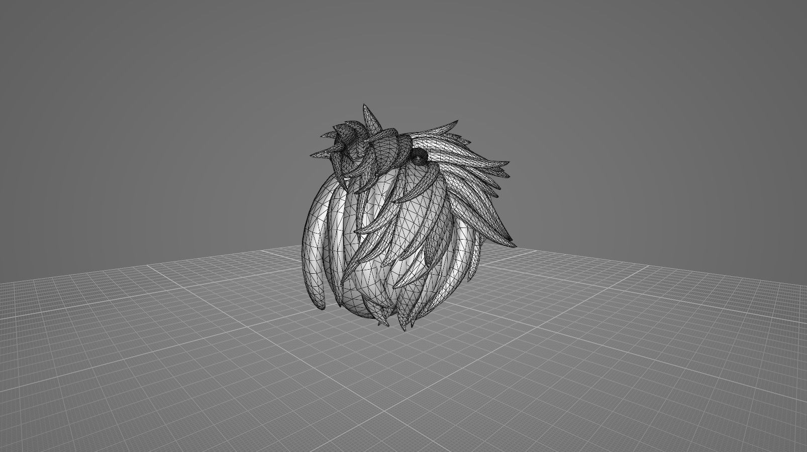 Hairstyle16 Low-poly 3D model_9