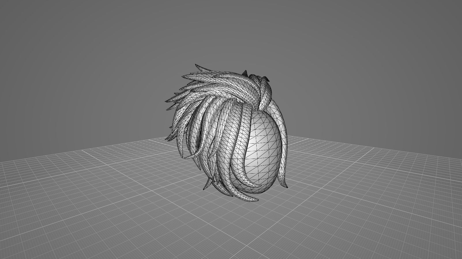 Hairstyle16 Low-poly 3D model_1