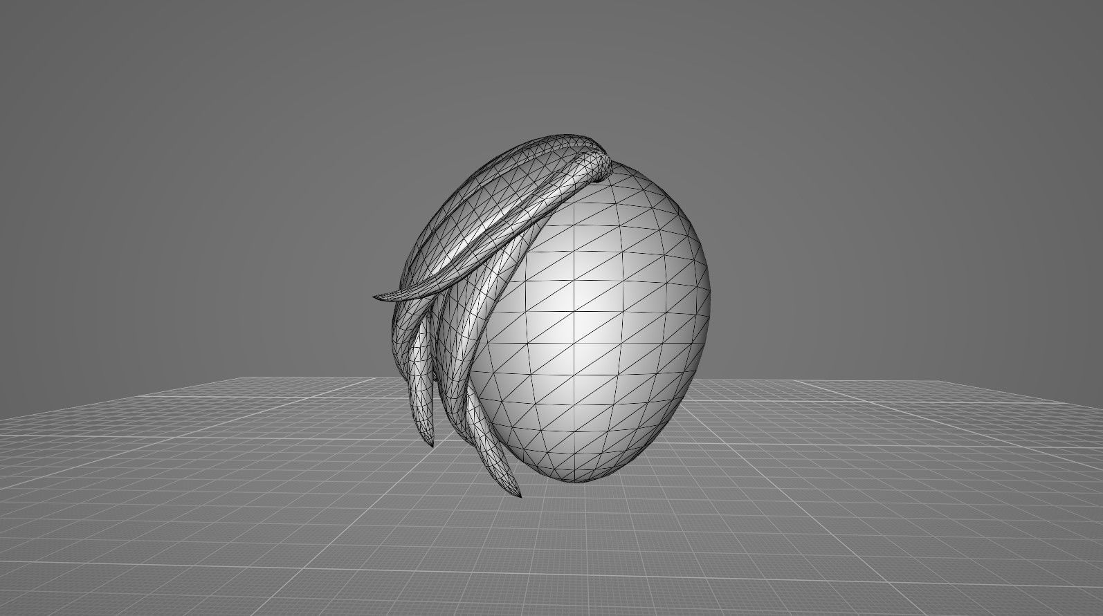 Hairstyle 4 IN 1 Low-poly 3D model_2