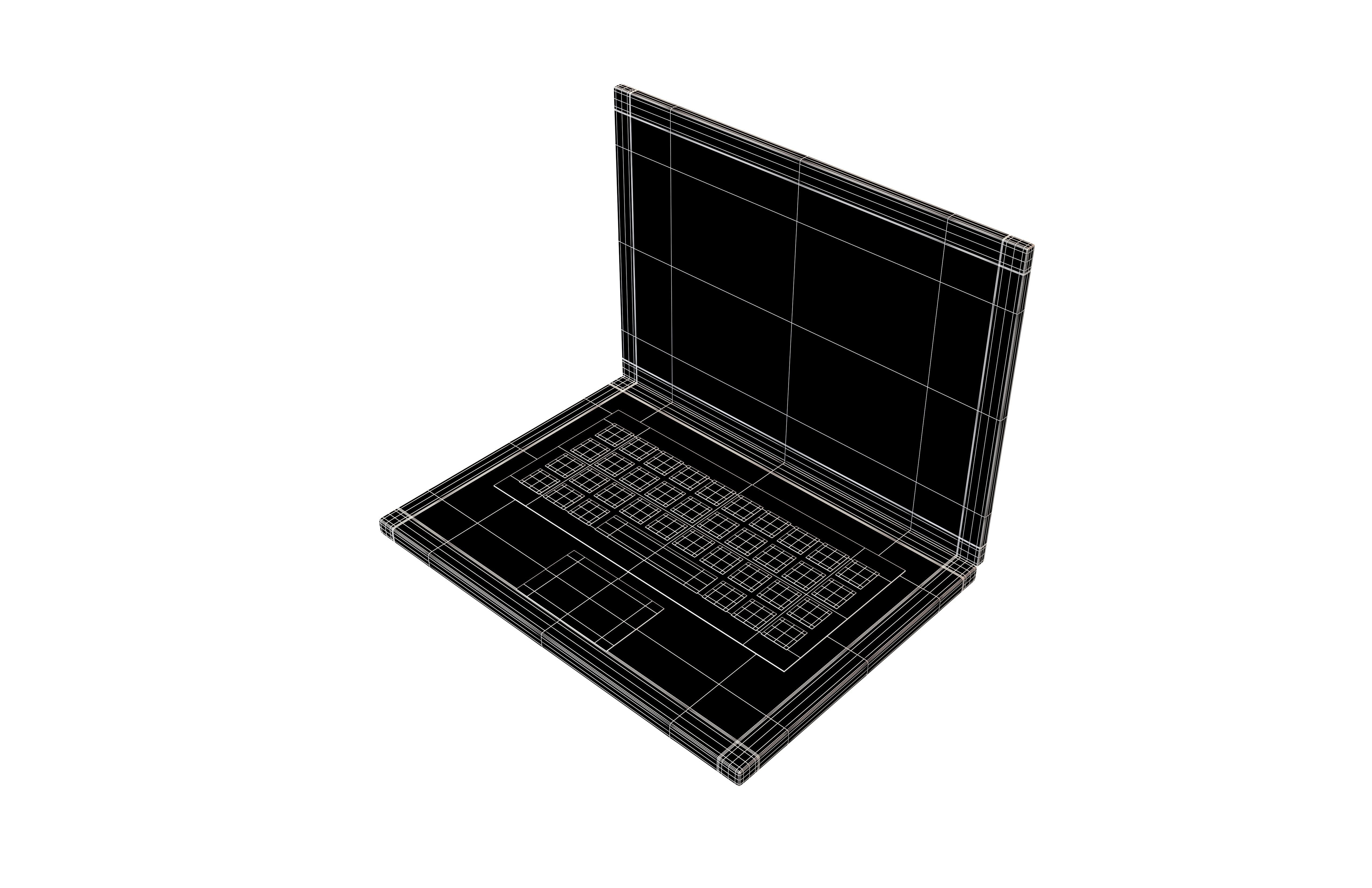 Laptop Icon V2 004 Low-poly 3D model_6