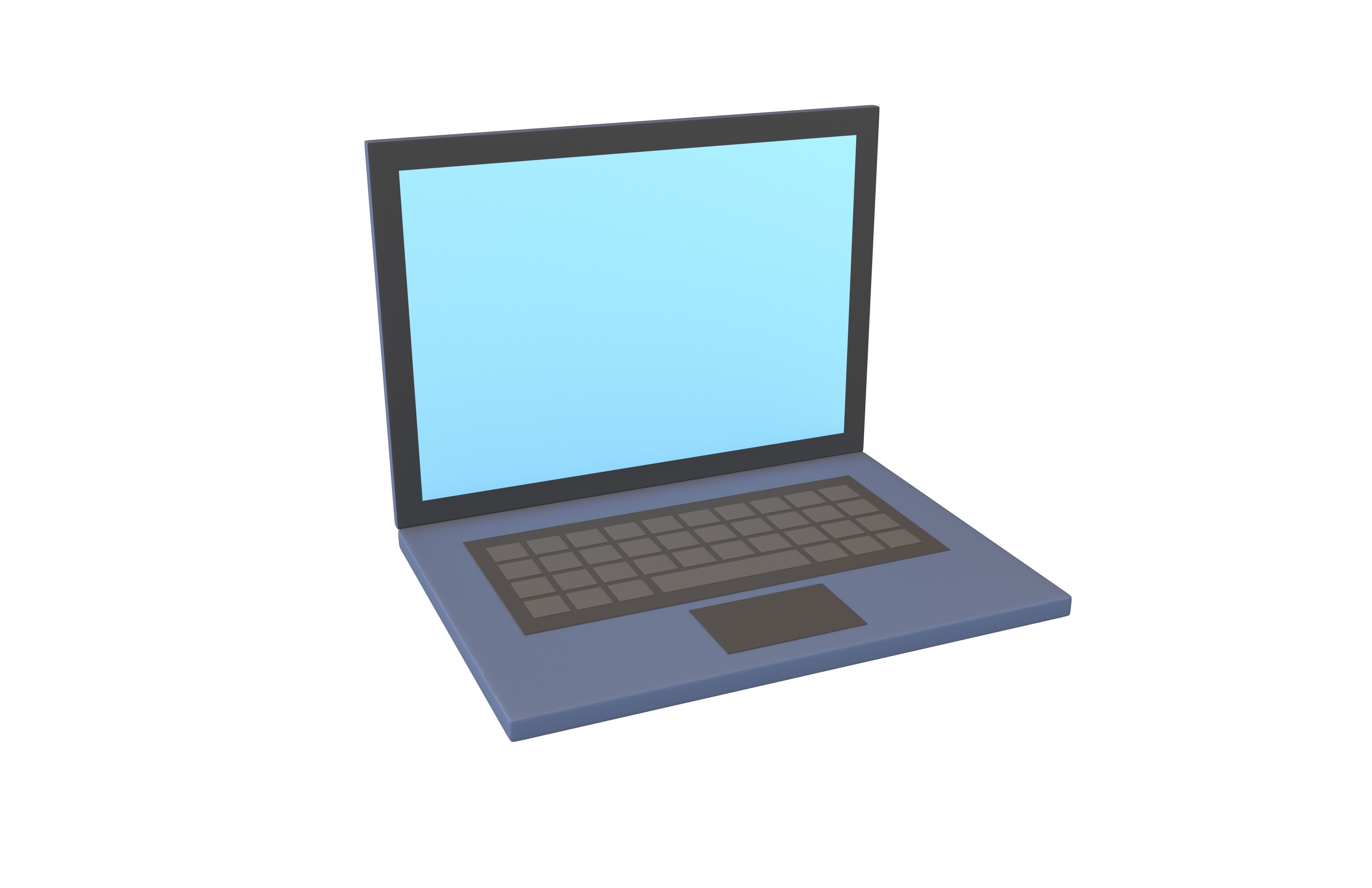 Laptop Icon V2 004 Low-poly 3D model_1