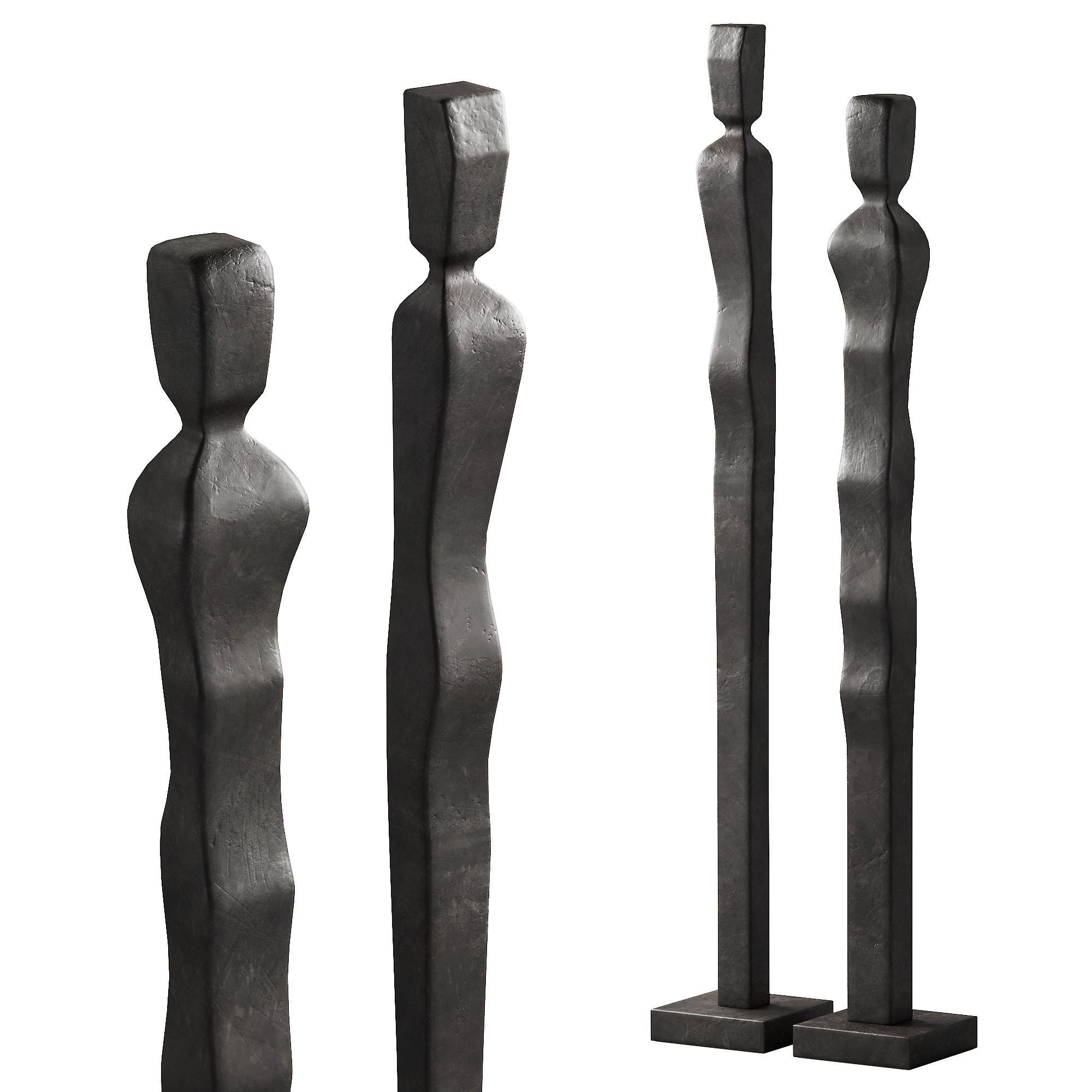 333 interior sculptures 09 abstract figures of people bronze P02 3D model_1