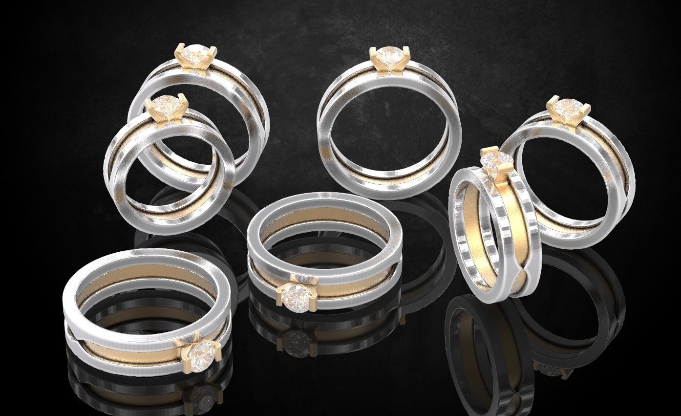 bvlgari wedding ring multisize  3D print model_8