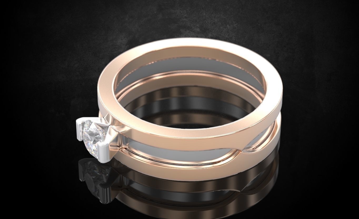 bvlgari wedding ring multisize  3D print model_7