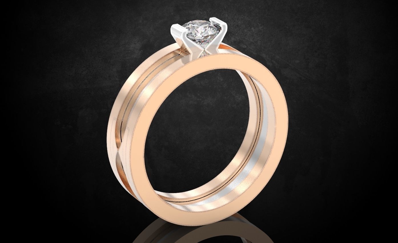 bvlgari wedding ring multisize  3D print model_3