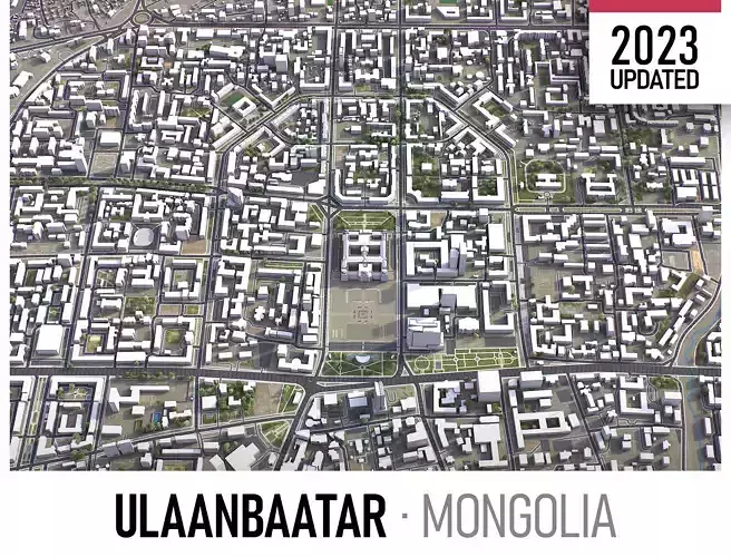 Ulaanbaatar Low-poly 3D model