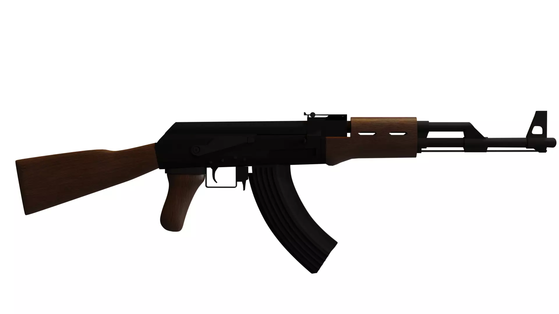 Ak47 Rifle Assault Rifle Gun Weapon 3D Model Free low-poly 3D model