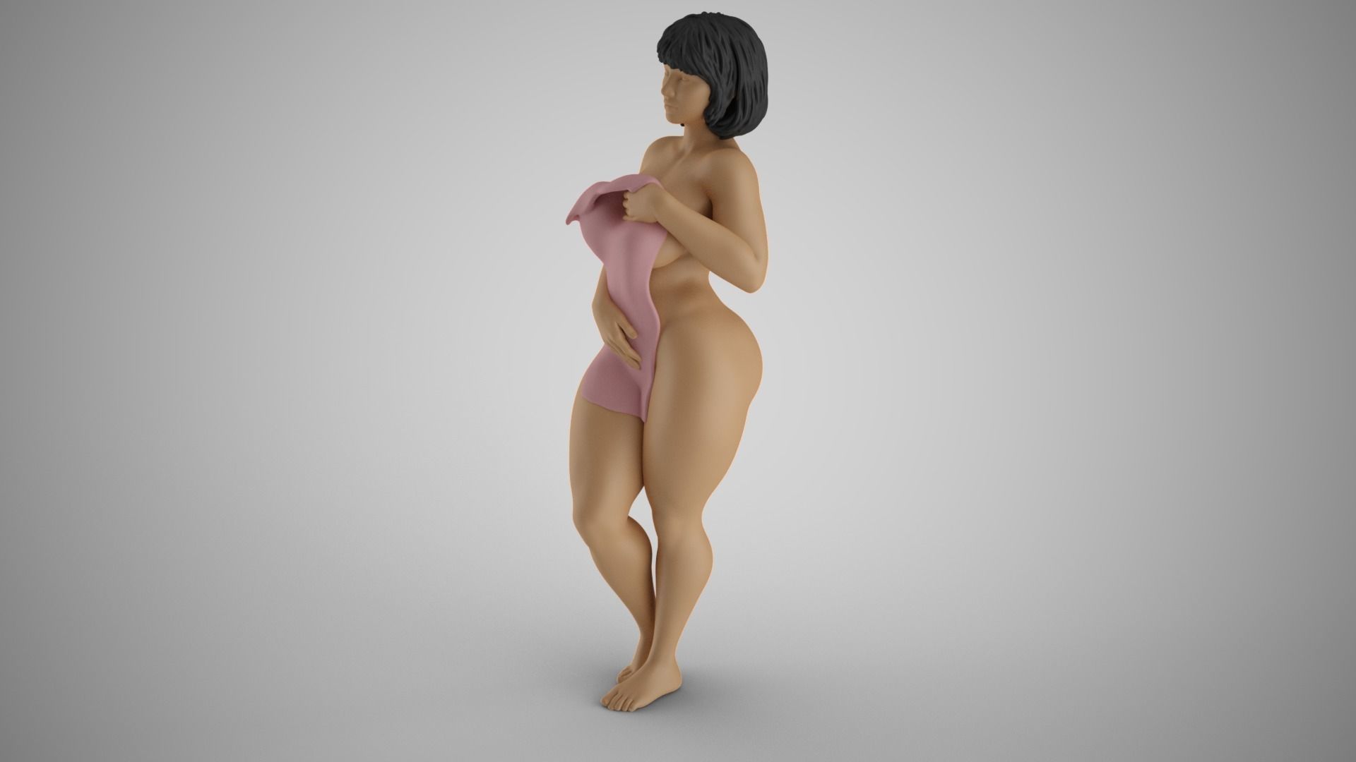 Girl Covering Herself 3D print model_10