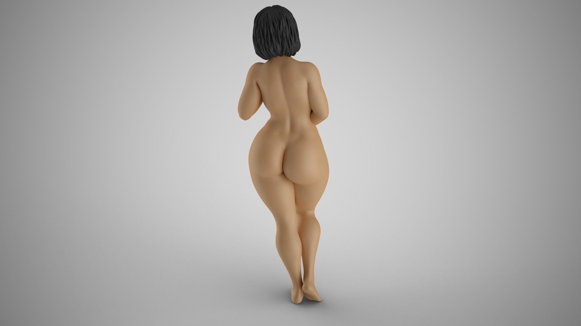 Girl Covering Herself 3D print model_7