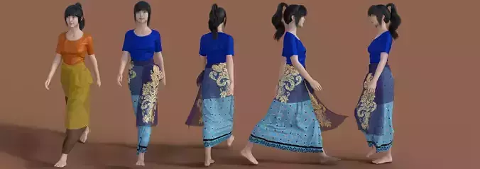 Manipur Indian Traditional Dress 2 3D model