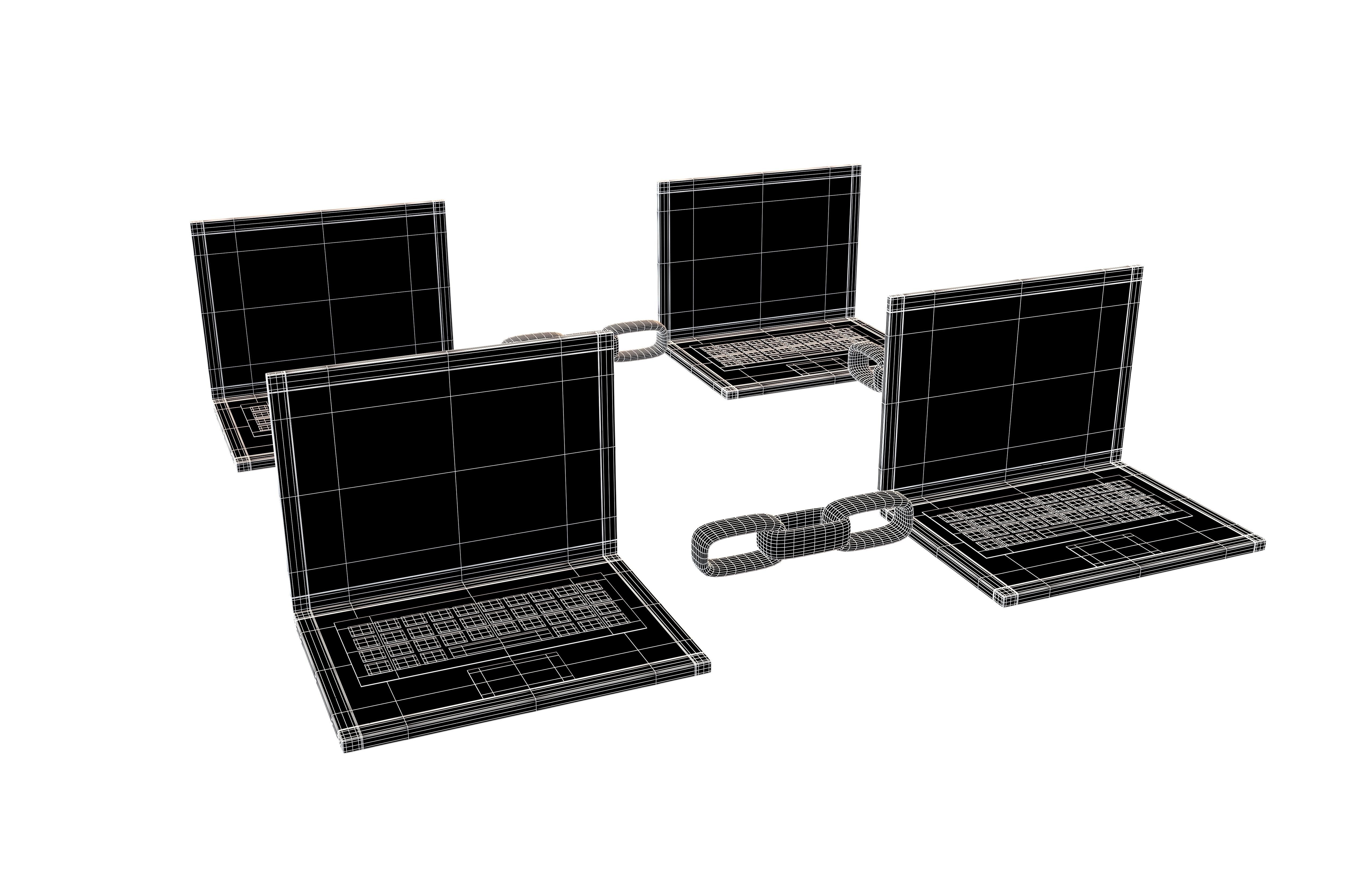 Lan Network Icon V1 003 Low-poly 3D model_5