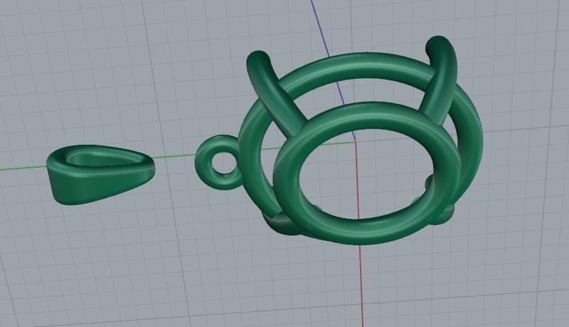 Pendant Oval Model 3607 3D print model_4