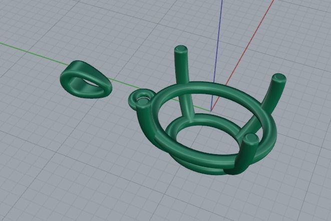 Pendant Oval Model 3607 3D print model_2