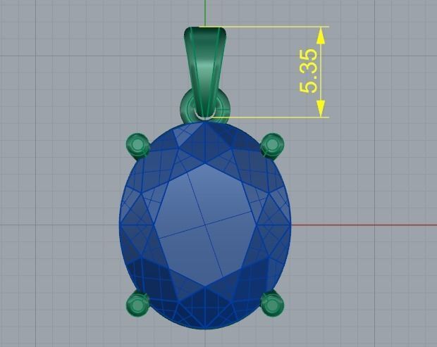 Pendant Oval Model 3607 3D print model_5