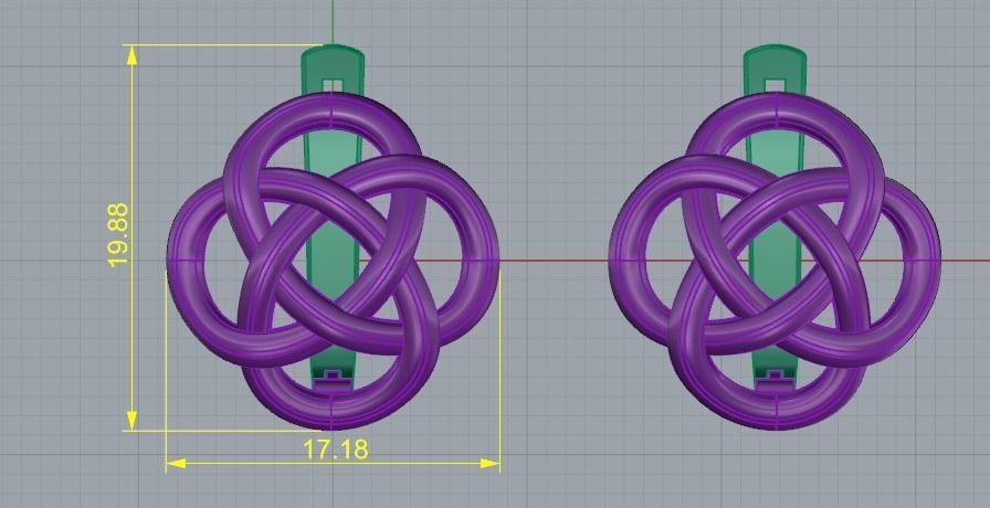 Earrings endless knot Model 3606 3D print model_6