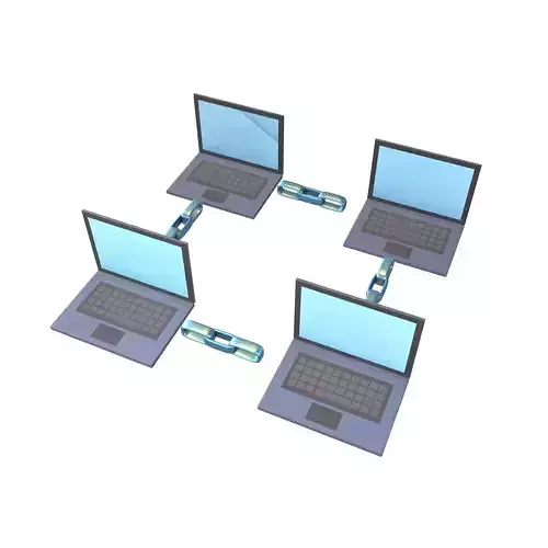 Lan Network Icon V1 004 Low-poly 3D model