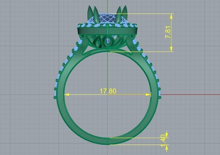 Engagement halo rings Model 3596 3D print model_5